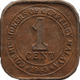 1 cent 1943 malaje a